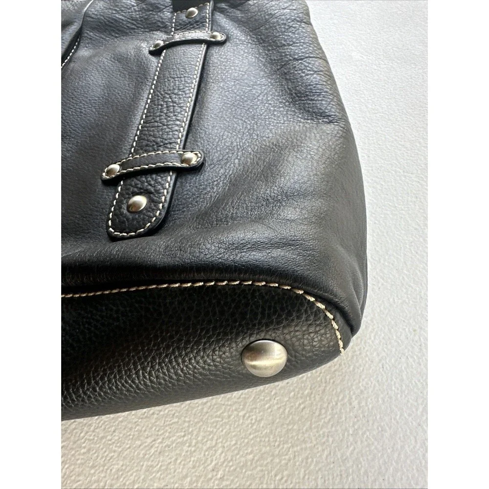 Coldwater Creek Brown Pebble Leather Shoulder Bag #91845 Purse 16”x11”x5”